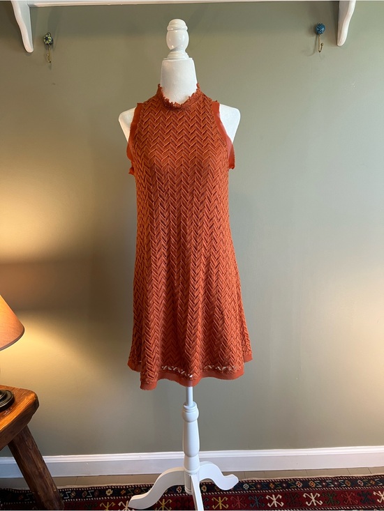 Altar'd State Dresses & Skirts - Altar'd State Rust Chevron Knit‎ Mini Dress